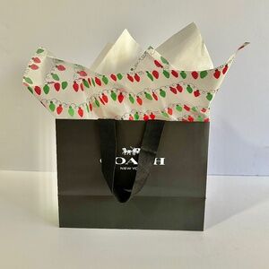Coach small gift bag with tissue paper